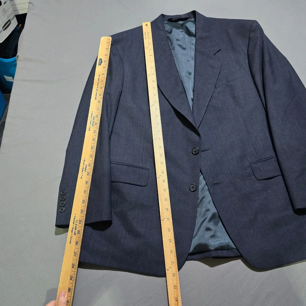 John Alexander Blazer Mens 43R navy 100% Worsted Wool Two Button Jacket